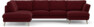 Madison Lux - 2-sits soffa med divan vänster och schäslong höger - Röd