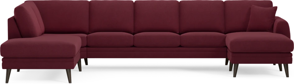 Eden - 3-sits soffa med divan vänster och schäslong höger - Röd