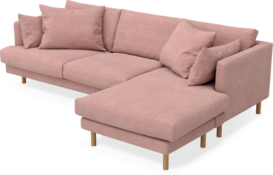 Harper - 4-sits med schäslong höger  - Rosa