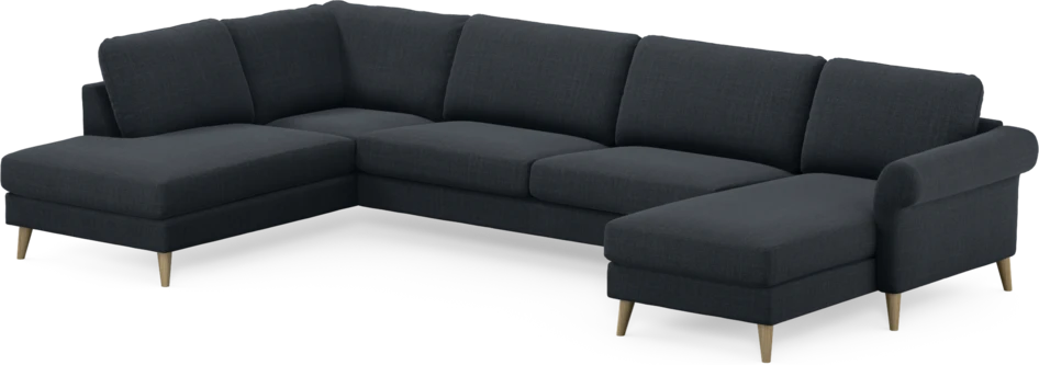 Bridge - 3-sits soffa med divan vänster och schäslong höger - Blå