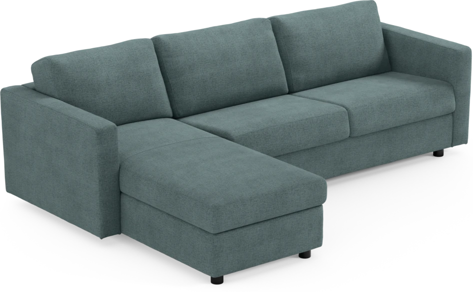 Lindö - Bäddsoffa 2,5-sits med schäslong, vändbar - Blå