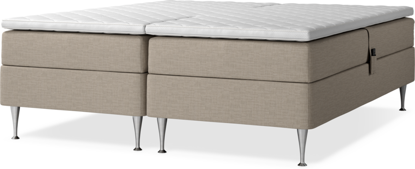 Delux Sense - Ställbar säng, dubbelsäng med bäddmadrass - Beige