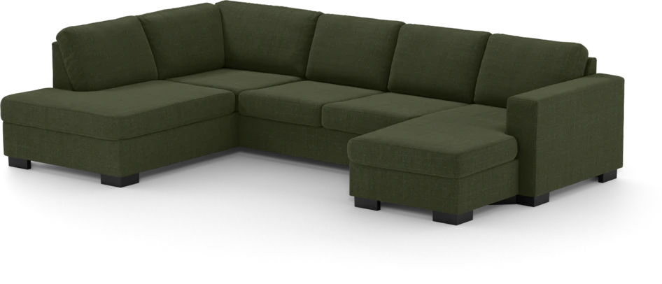 Nevada - 3-sits soffa med divan vänster och schäslong höger - Grön