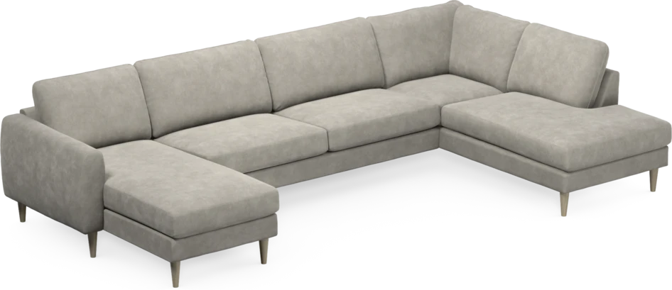 Bridge - 3-sits soffa med schäslong vänster och divan höger - Grå
