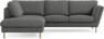 Madison Lux - 2-sits soffa med divan vänster - Grå