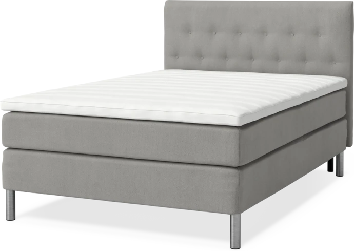 Roma Family, Kontinentalsäng, enkelsäng med bäddmadrass och sänggavel låg pikerad, B 105-140