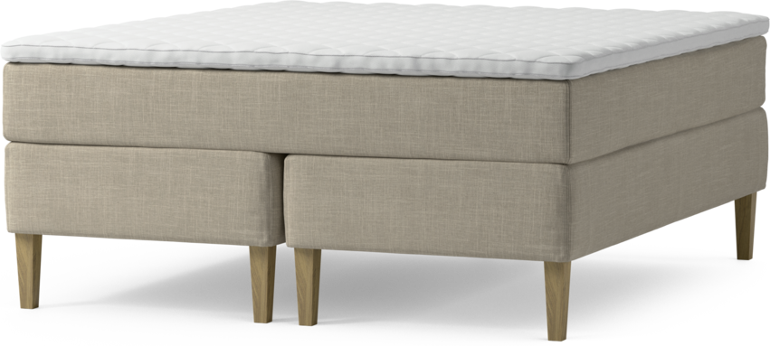 Delux Dream - Kontinentalsäng, dubbelsäng med bäddmadrass och sängben - Beige