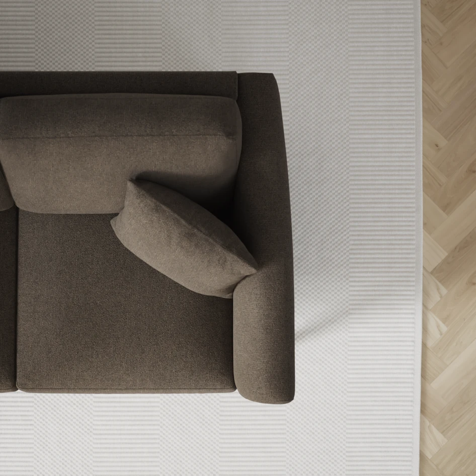 Eden - 3-sits soffa svängd - Brun