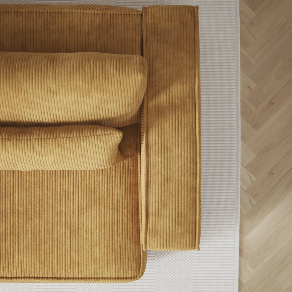 Ide - Bäddsoffa 3-sits med schäslong höger - Gul