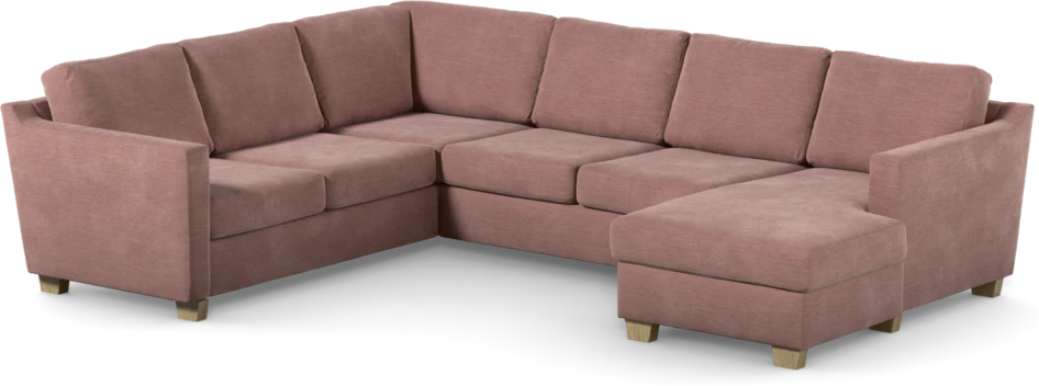 Friday - Hörnsoffa, 2+3-sits med schäslong höger - Rosa