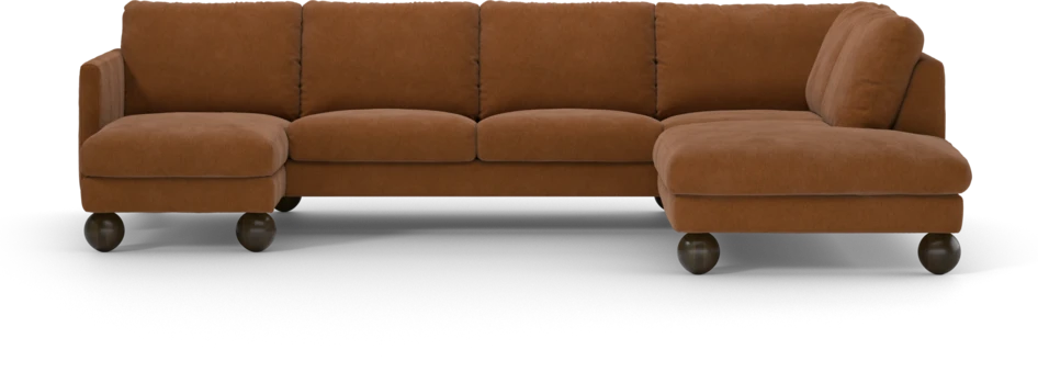 Madison - 2-sits soffa med schäslong vänster och divan höger - Orange