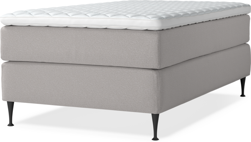Delux Exclusive - Kontinentalsäng, enkelsäng 120 cm med bäddmadrass - Grå
