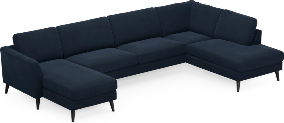Bridge - 3-sits soffa med schäslong vänster och divan höger - Blå