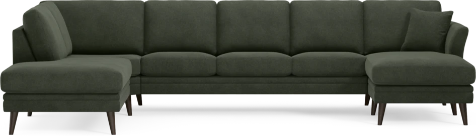 Eden - 3-sits soffa med divan vänster och schäslong höger - Grön