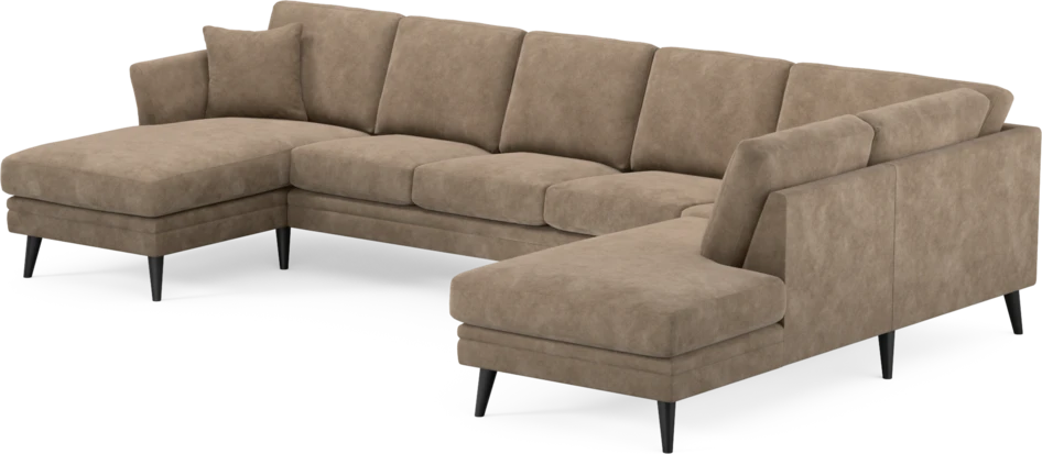 Eden - 3-sits soffa med schäslong vänster och divan höger - Beige