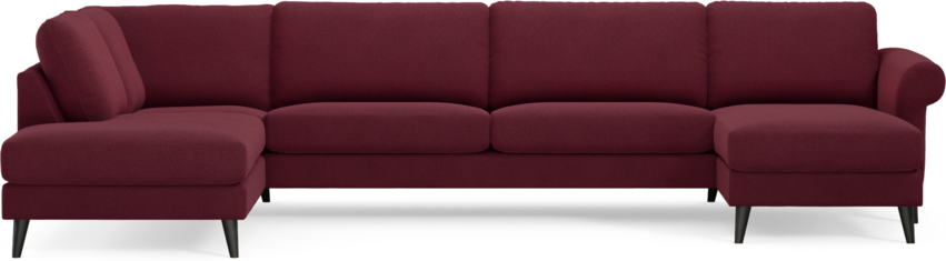Bridge - 3-sits soffa med divan vänster och schäslong höger - Röd