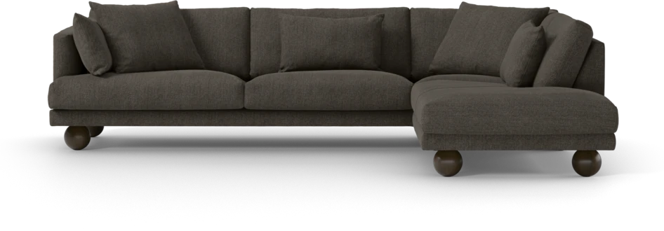 Harper - 3-sits soffa med divan höger - Brun