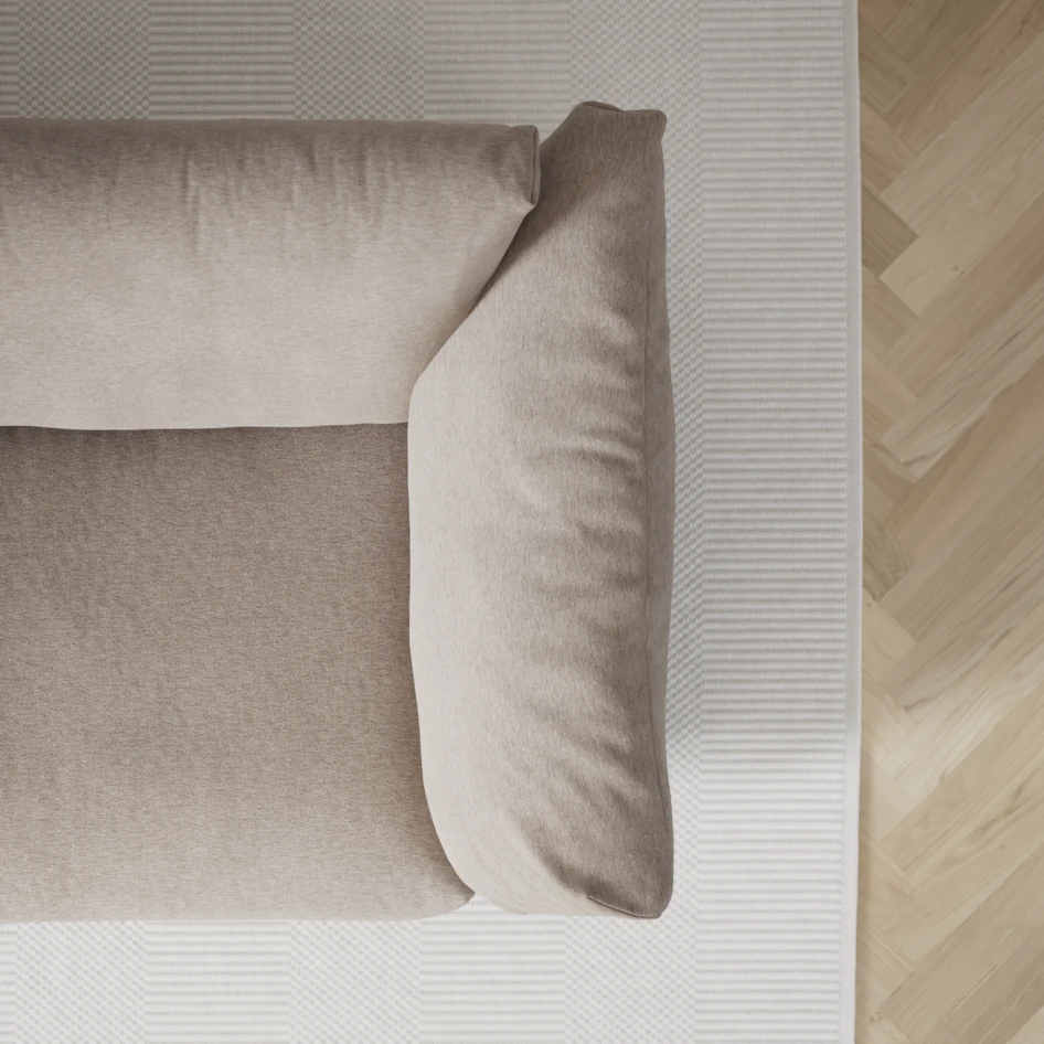 Cherrie - 4-sits soffa, hel dyna, fast klädsel - Beige