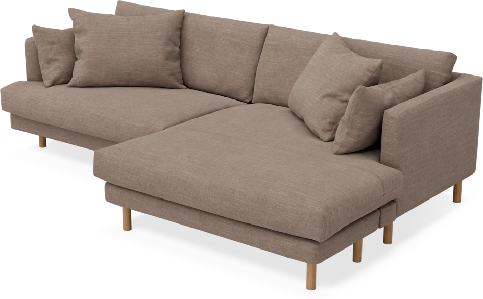 Harper - 4-sits med schäslong XL höger - Brun