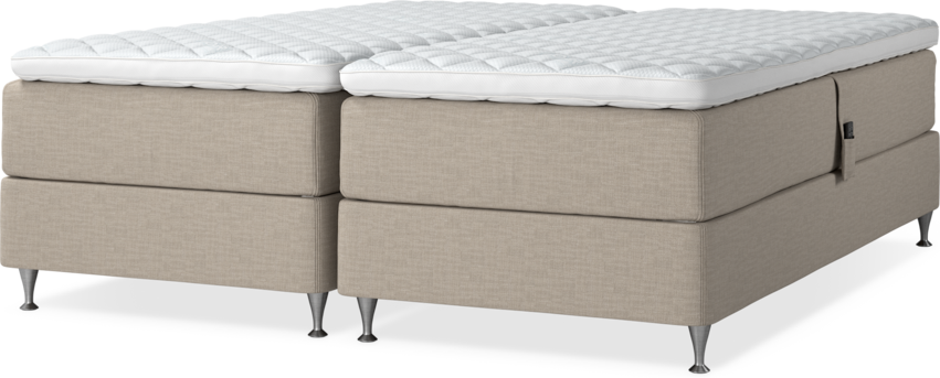Delux Dream - Ställbar säng, dubbelsäng med bäddmadrass - Beige
