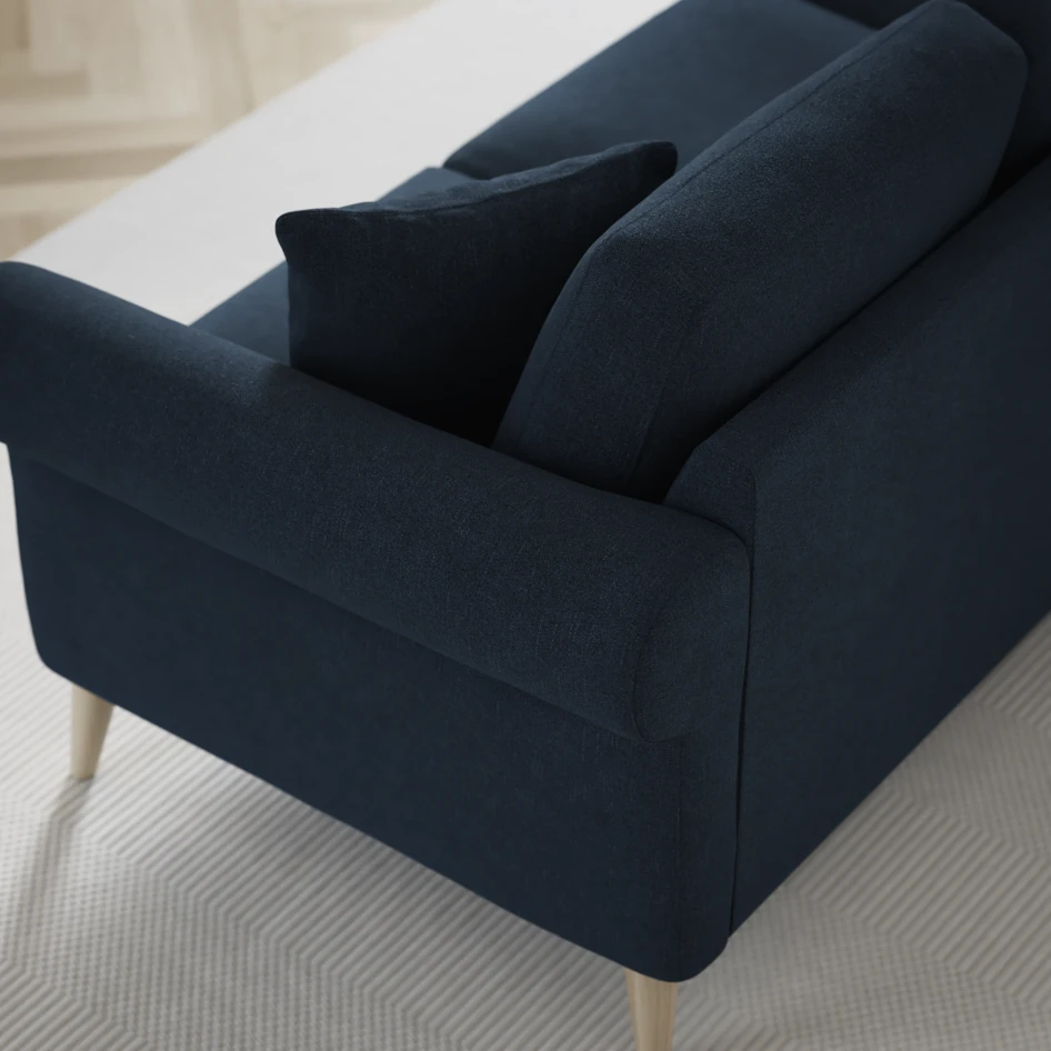 Eden - 3-sits soffa med schäslong vänster och divan höger - Blå