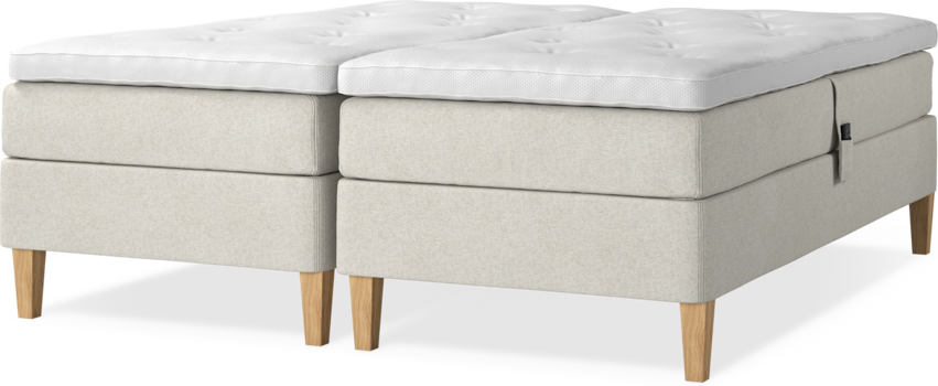 Delux Sense - Ställbar säng, dubbelsäng med bäddmadrass - Beige