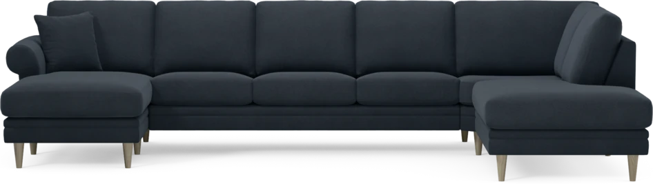 Eden - 3-sits soffa med schäslong vänster och divan höger - Blå