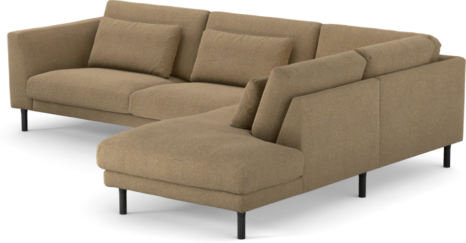 Willow - 3-sits soffa med divan höger, fast klädsel - Gul