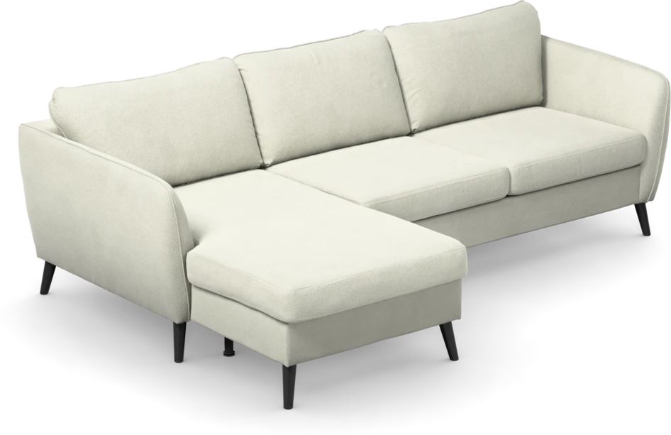 County - 3-sits soffa med flyttbar schäslong - Vit