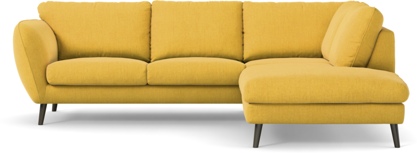 Madison Lux - 2-sits soffa med divan höger - Gul