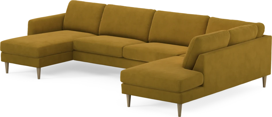 Bridge - 3-sits soffa med schäslong vänster och divan höger - Gul