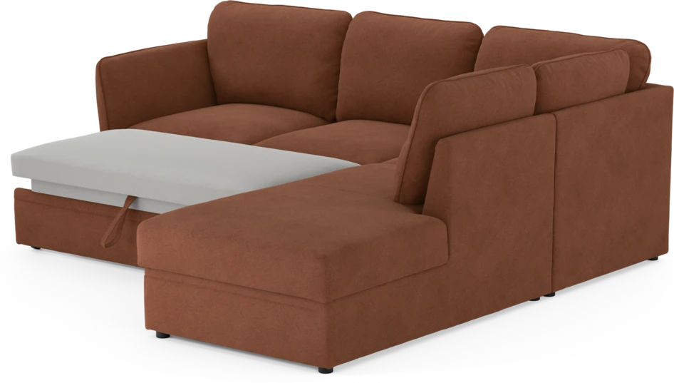 Öland - Bäddsoffa med divan höger - Orange