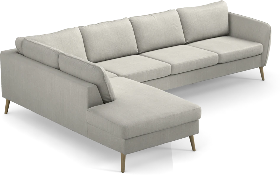 County - 3-sits soffa med divan vänster - Grå