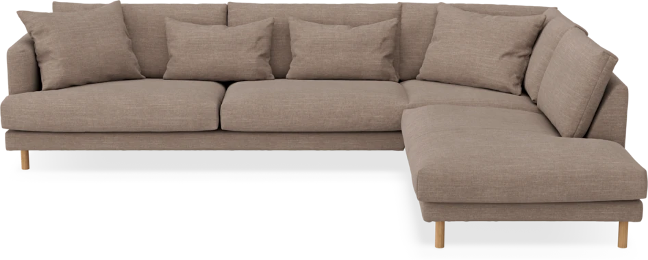 Harper - 3-sits soffa med divan höger - Brun