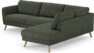 Bridge - 3-sits soffa med divan höger - Grön