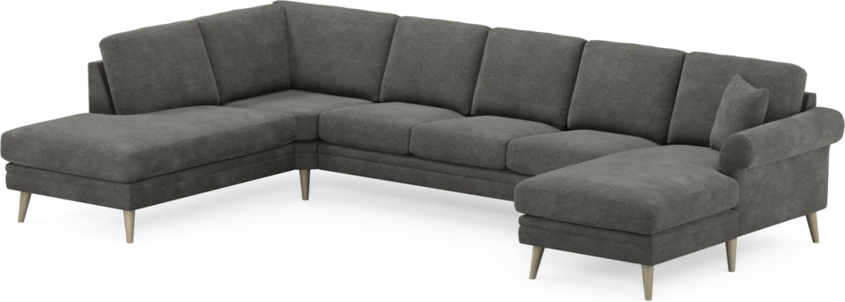 Eden - 3-sits soffa med divan vänster och schäslong höger - Grå