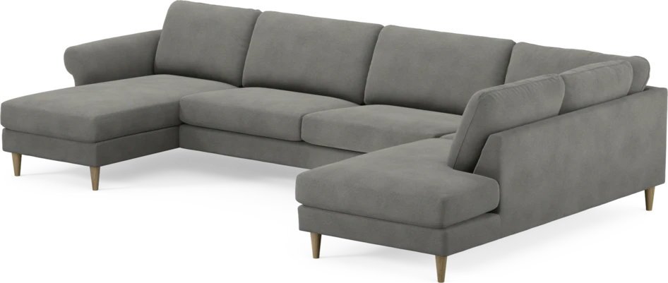 Bridge - 3-sits soffa med schäslong vänster och divan höger - Grå