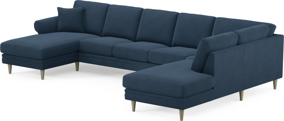 Eden - 3-sits soffa med schäslong vänster och divan höger - Blå