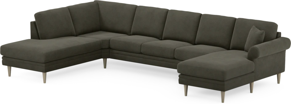 Eden - 3-sits soffa med divan vänster och schäslong höger - Grå