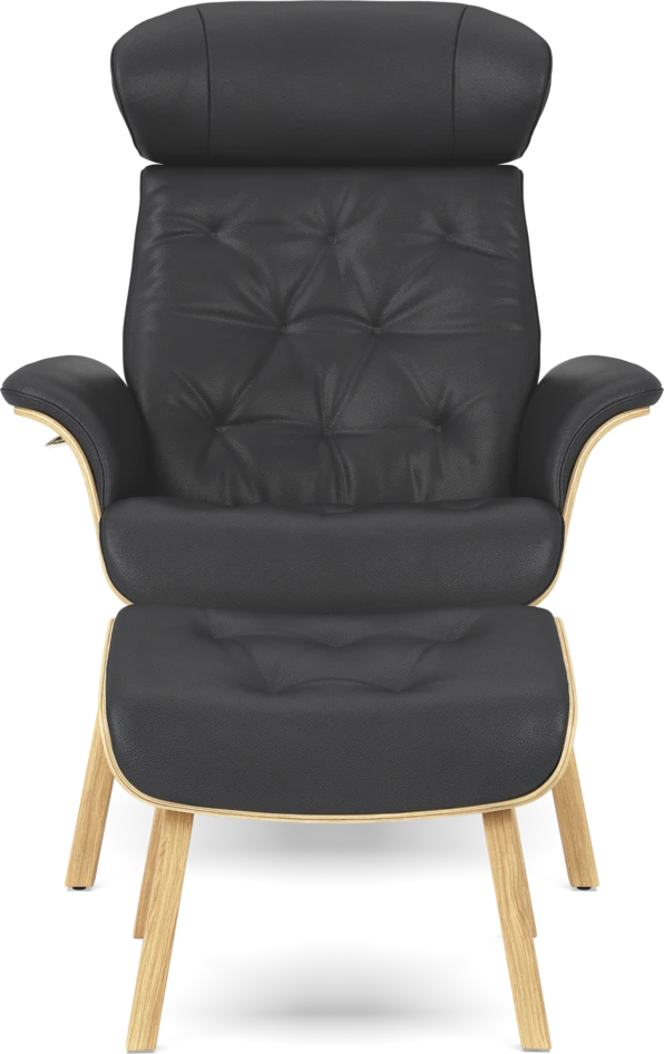 Timeout - Fåtölj och fotpall pikérad - Svart