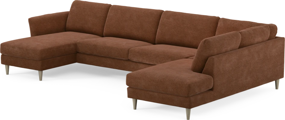 Bridge - 3-sits soffa med schäslong vänster och divan höger - Orange