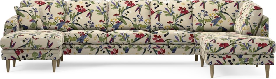 Eden - 3-sits soffa med schäslong vänster och divan höger - Flerfärgad