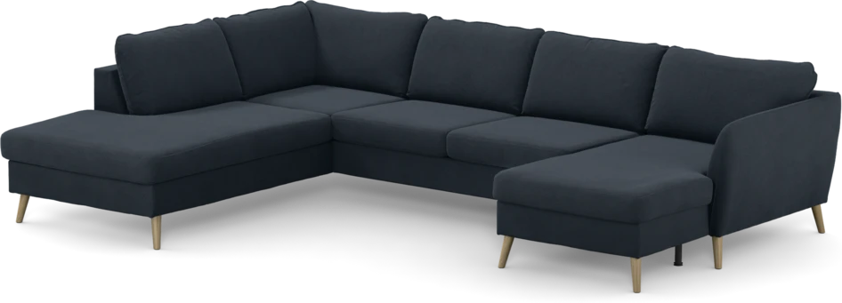County - 3-sits soffa med divan vänster och schäslong höger - Blå