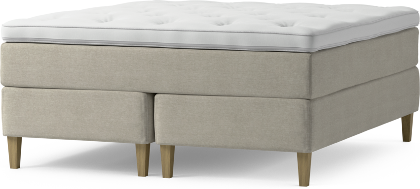 Delux Dream - Kontinentalsäng, dubbelsäng med bäddmadrass och sängben - Beige