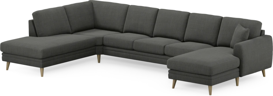 Eden - 3-sits soffa med divan vänster och schäslong höger - Grå
