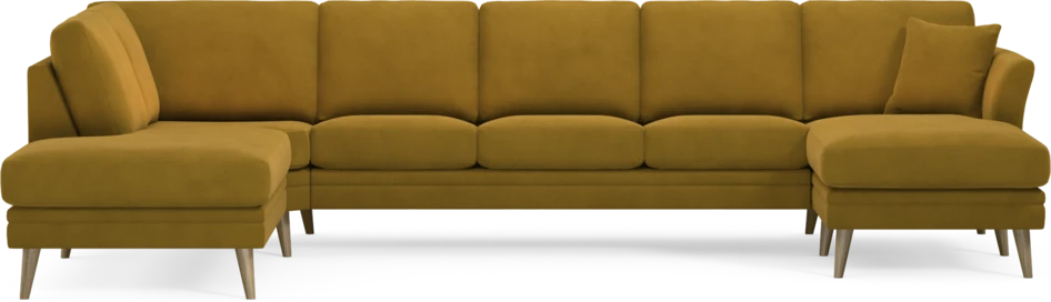 Eden - 3-sits soffa med divan vänster och schäslong höger - Gul