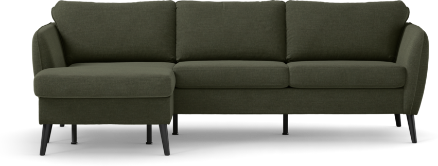 County - 3-sits soffa med flyttbar schäslong - Grön