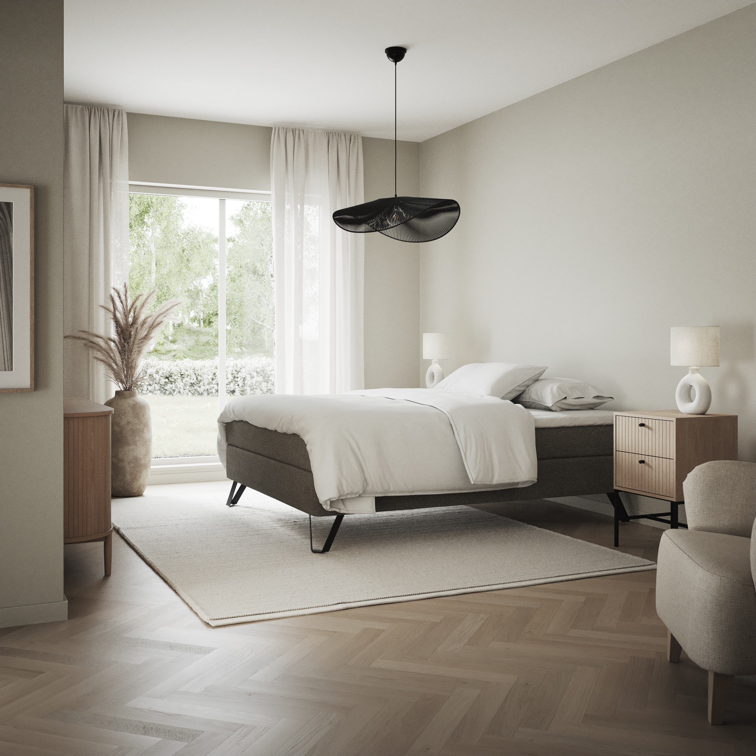 Saltskär Comfort, Kontinentalsäng, dubbelsäng med bäddmadrass Comfort och sängben