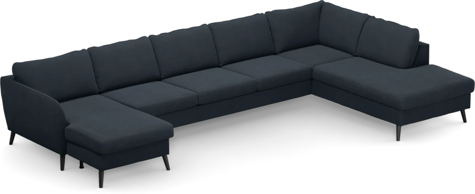 County - 4-sits soffa med schäslong vänster och divan höger - Blå