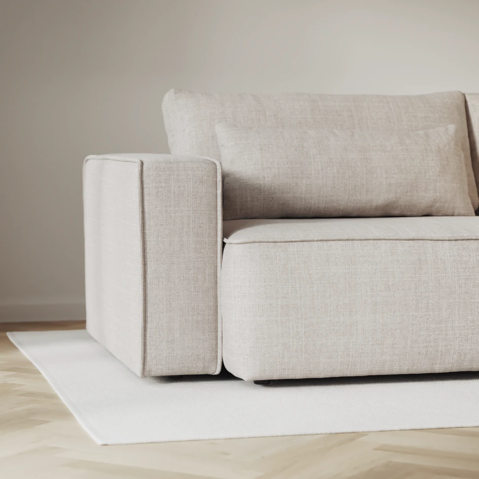 Ide - Bäddsoffa 3-sits med schäslong höger - Beige